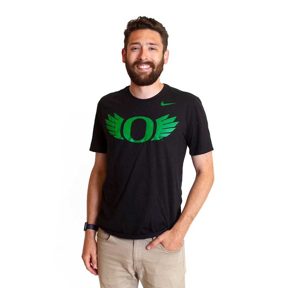 O Wings, Nike, Black, Crew Neck, Cotton Blend, Men, T-Shirt, 342247